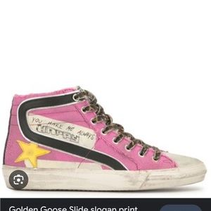 Pink Canvas High Top Golden Goose Sneakers
